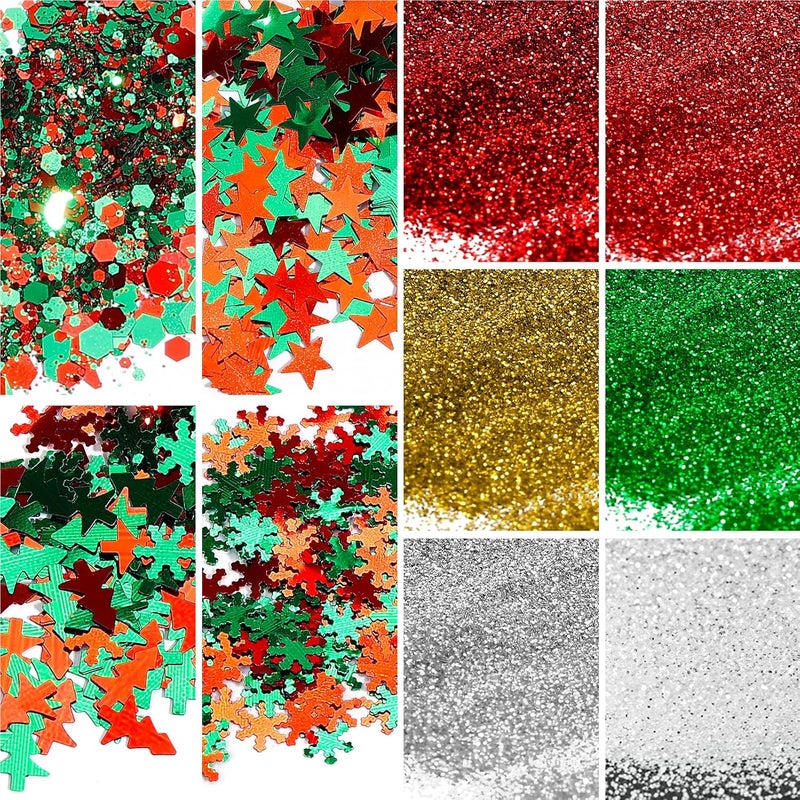 Resiners Resin Ornament Kit, 27Pcs Glitter Powder Resin Kit with Glitter for Crafts, Mica Powder, Gold Foil Flakes & Clay Fruit Slices, for Jewelry Making DIY Crafts & Christmas Gift - Image 3